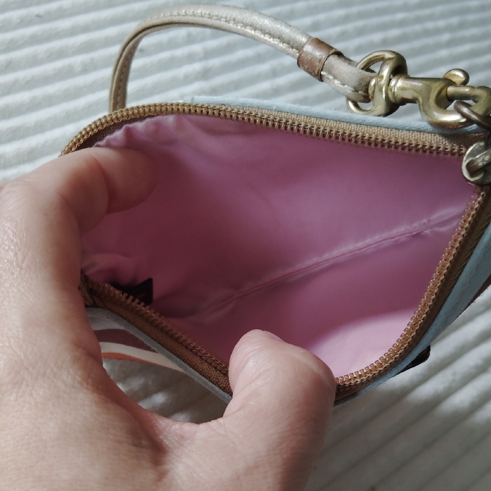 Coach Colorful Striped Wristlet - Picture 3 of 6